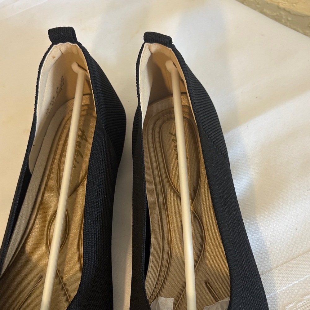 Womens Black Ankis Flats size 10 - Picture 5 of 9